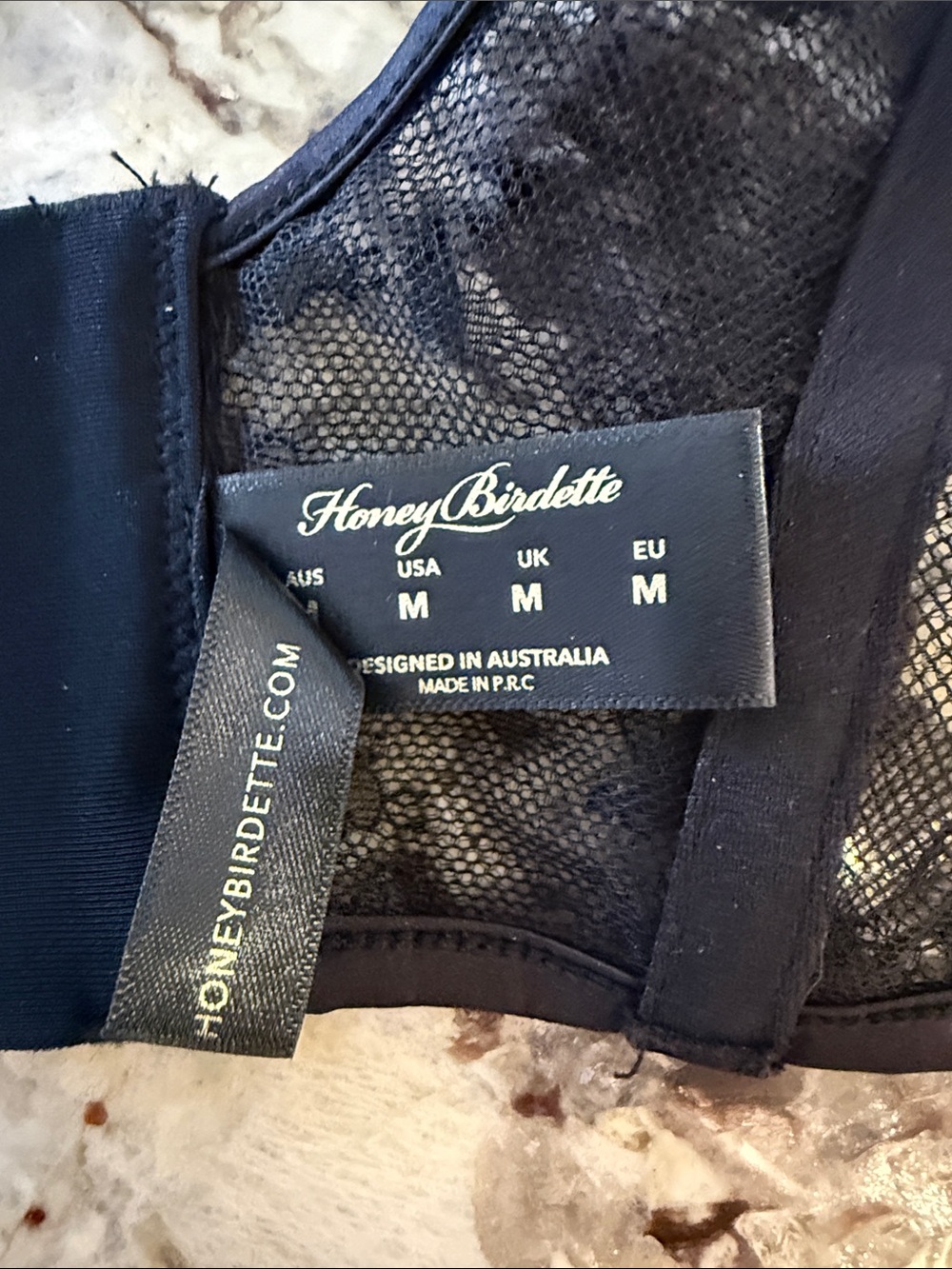 Honey Birdette Black Lace-Up Corset Bralette - Picture 2 of 7